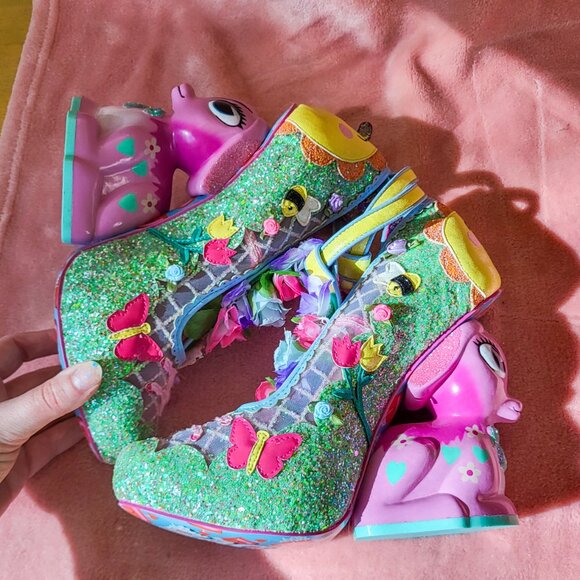 NWOB Fantastic Fawn Glittery Character Heels Irregular Choice size 41 / 10 - Picture 4 of 11